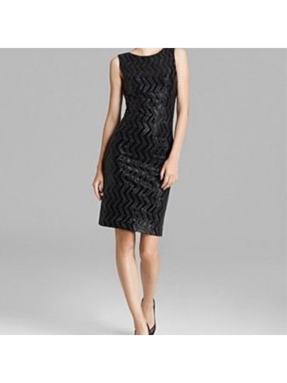 Alice and Olivia Black Gray Sequin Dress Size 2